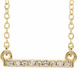 14K Yellow Gold .07 CTW Petite Natural Diamond Bar 16-18" Necklace