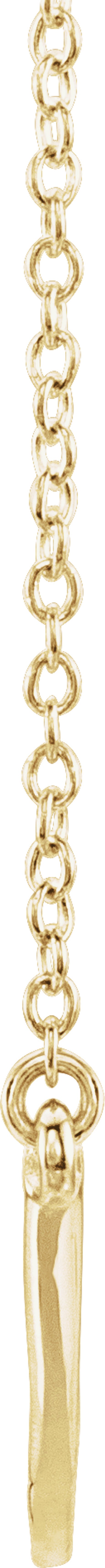 14K Yellow Curved Bar 20" Necklace