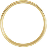 14K Yellow Gold 6 mm Milgrain Edge Geometric Faceted Comfort-Fit Flat Band Size 10