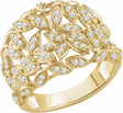 14K Yellow 1/2 CTW Natural Diamond Leaf Ring