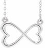 14K White Infinity-Inspired Heart 16-18" Necklace