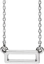 Sterling Silver Rectangle Bar 16-18" Necklace