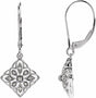 14K White 1/10 CTW Natural Diamond Granulated Filigree Earrings