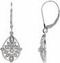 14K White Gold 1/6 CTW Natural Diamond Granulated Filigree Earrings
