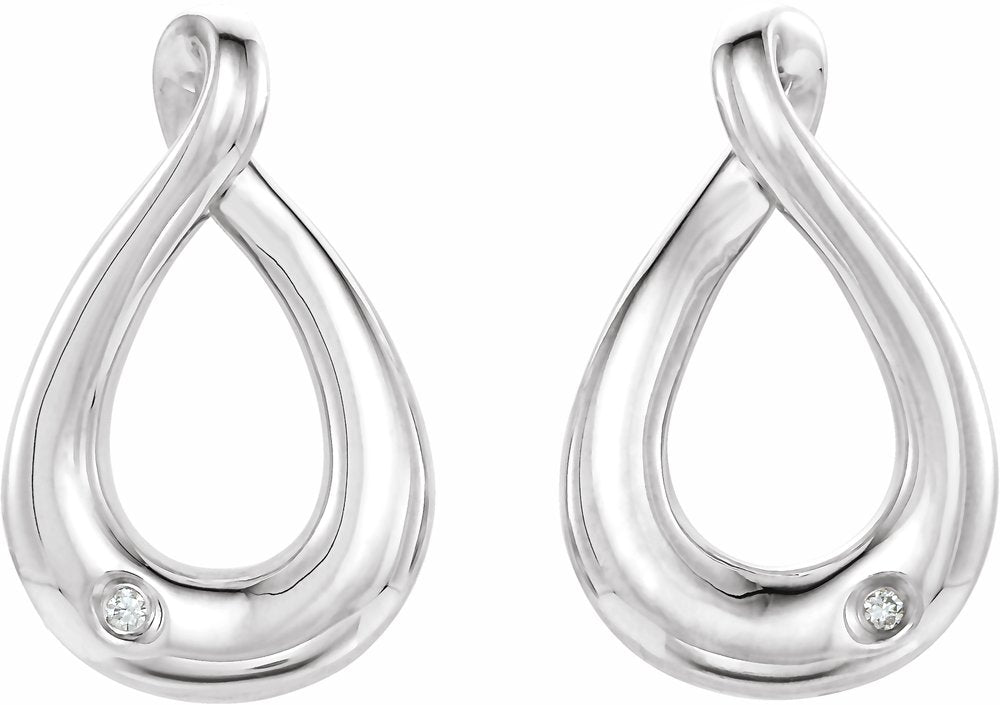 Sterling Silver .015 CTW Natural Diamond Infinity-Inspired Earrings