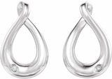 Sterling Silver .015 CTW Natural Diamond Infinity-Inspired Earrings