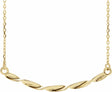 14K Yellow Twisted Bar 16-18" Necklace