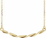 14K Yellow Twisted Bar 16-18" Necklace