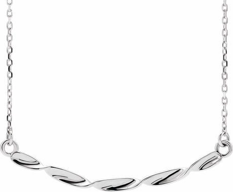 Sterling Silver Twisted Bar 16-18" Necklace