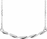 Sterling Silver Twisted Bar 16-18" Necklace