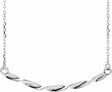 14K White Twisted Bar 16-18" Necklace