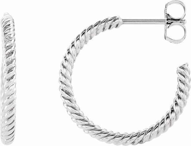 Sterling Silver Rope 17 mm Hoop Earrings