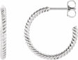 14K White Rope 17 mm Hoop Earrings