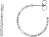 Sterling Silver Rope 21 mm Hoop Earrings