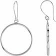 14K White Circle Earrings