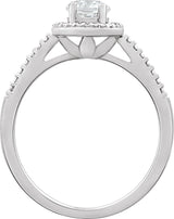 Sterling Silver Lab-Grown White Sapphire & .01 CTW Natural Diamond Ring