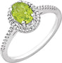 Sterling Silver Natural Peridot & .01 CTW Natural Diamond Ring