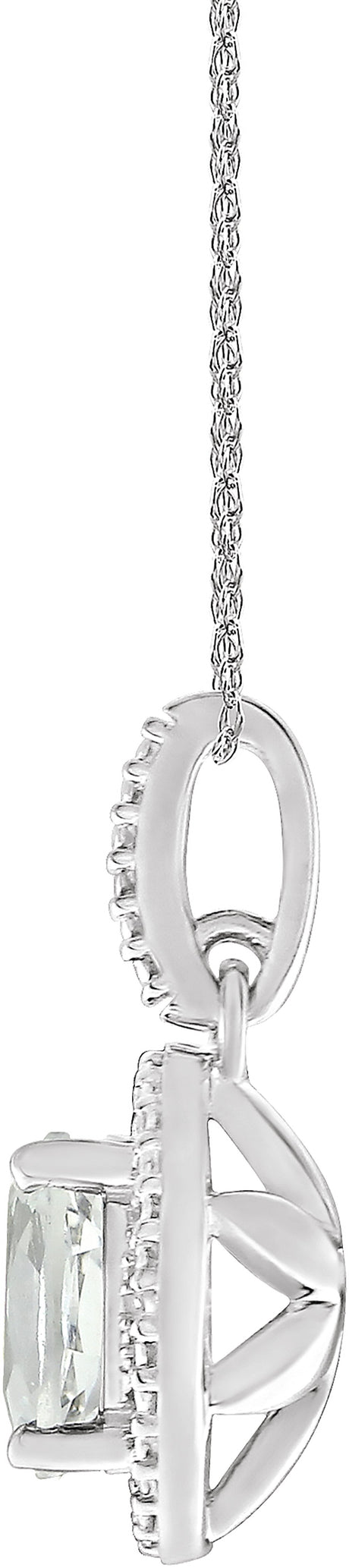 Sterling Silver Lab-Grown White Sapphire & .01 CTW Natural Diamond 18" Necklace