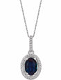 Sterling Silver Lab-Grown Alexandrite & .01 CTW Natural Diamond 18" Necklace 