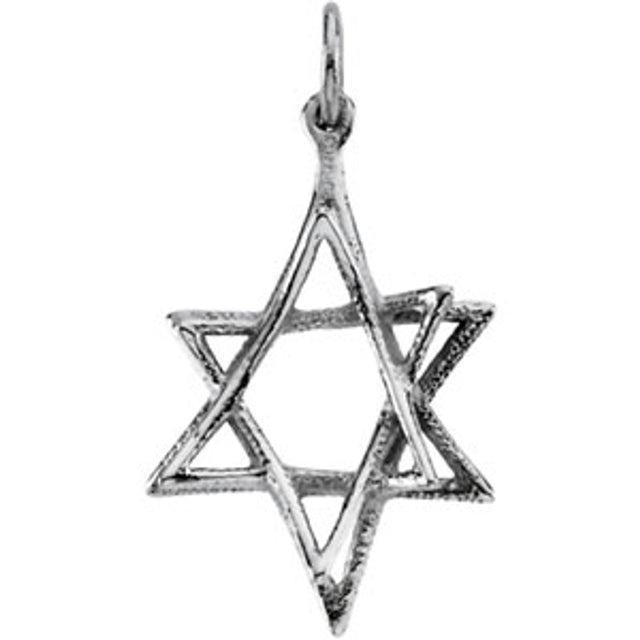 Sterling Silver 20.75x15.25 mm Star of David Pendant