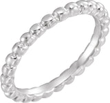 Sterling Silver Stackable Bead Ring