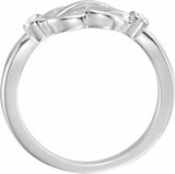 Sterling Silver .06 CTW Natural Diamond Knot Ring