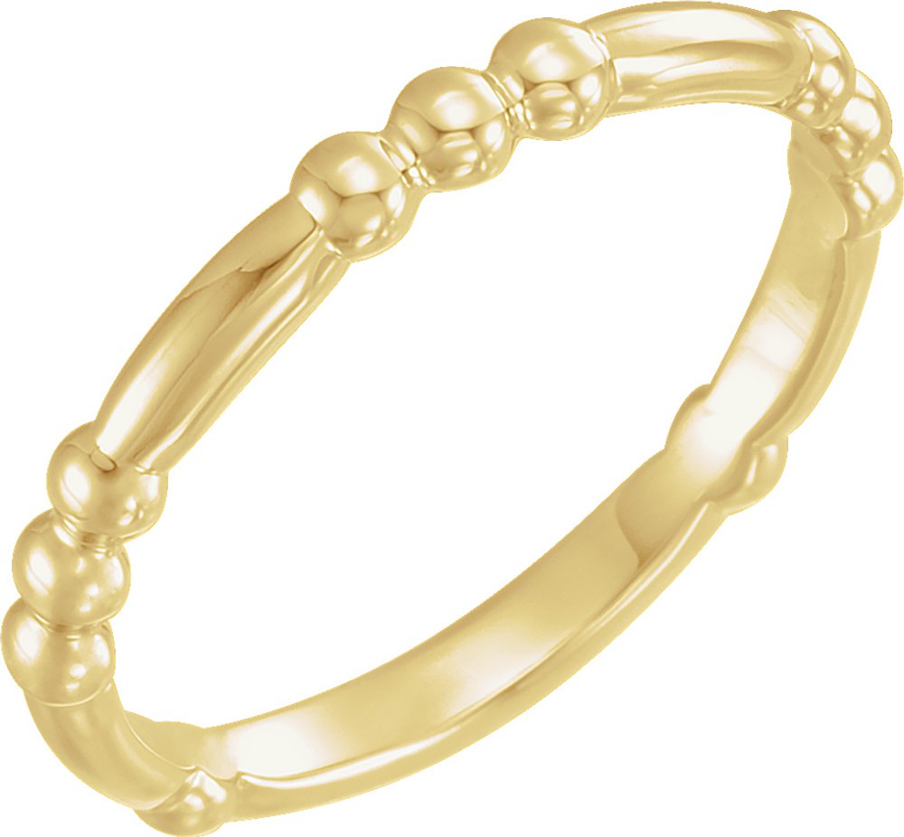 14K Yellow Stackable Bead Ring