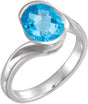 Sterling Silver Natural Swiss Blue Topaz Ring