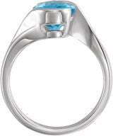 Sterling Silver Natural Swiss Blue Topaz Ring