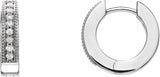 14K White Gold 1/8 CTW Natural Diamond 12.5 mm Hoop Earrings