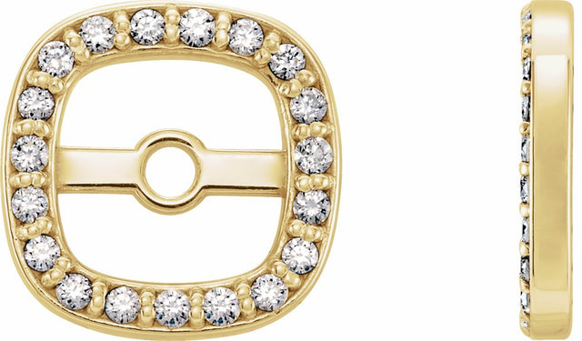 14K Yellow Gold 1/10 CTW Natural Diamond Halo-Style Earring Jackets