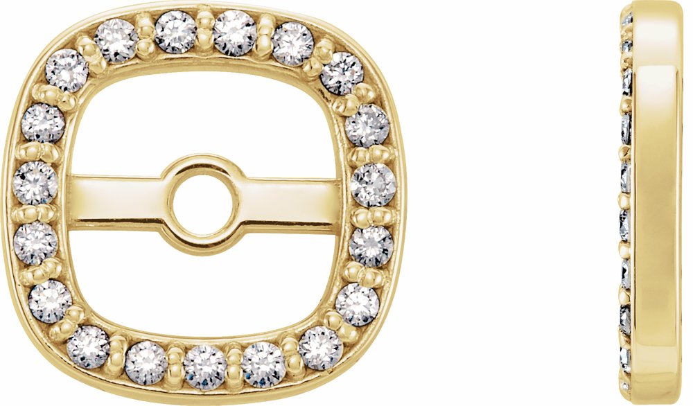 14K Yellow Gold 1/10 CTW Natural Diamond Halo-Style Earring Jackets