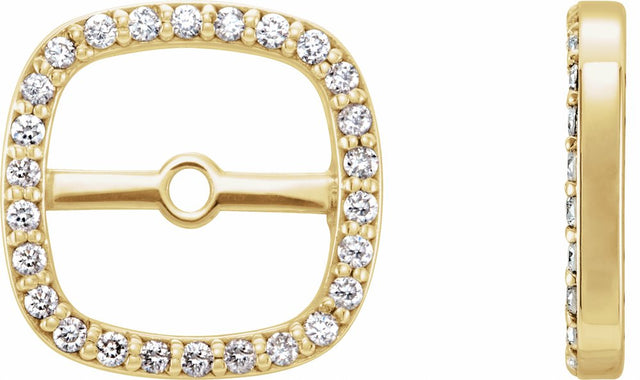 14K Yellow .08 CTW Natural Diamond Halo-Style Earring Jackets