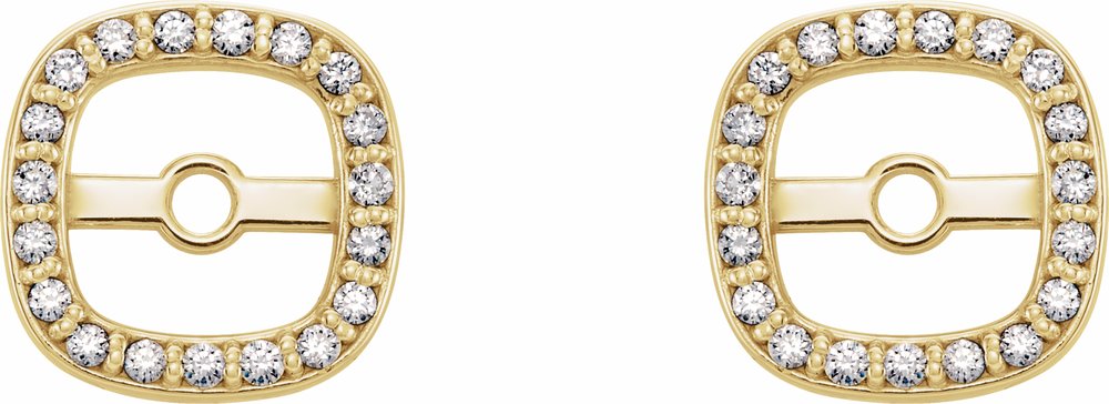 14K Yellow Gold 1/10 CTW Natural Diamond Halo-Style Earring Jackets
