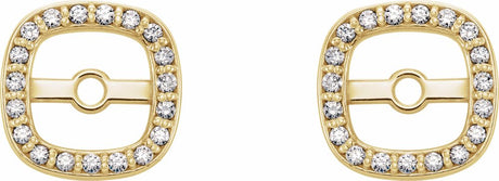 14K Yellow Gold 1/10 CTW Natural Diamond Halo-Style Earring Jackets