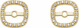 14K Yellow Gold 1/10 CTW Natural Diamond Halo-Style Earring Jackets