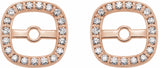 14K Rose 1/10 CTW Natural Diamond Halo-Style Earring Jackets