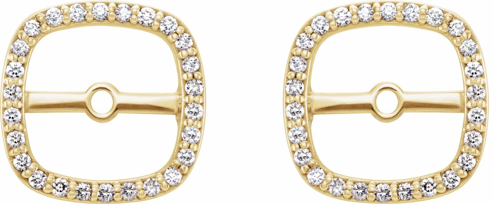 14K Yellow .08 CTW Natural Diamond Halo-Style Earring Jackets
