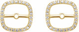 14K Yellow .08 CTW Natural Diamond Halo-Style Earring Jackets