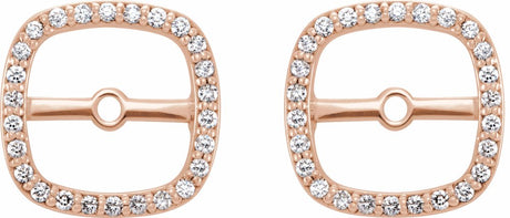 14K Rose .08 CTW Natural Diamond Halo-Style Earring Jackets