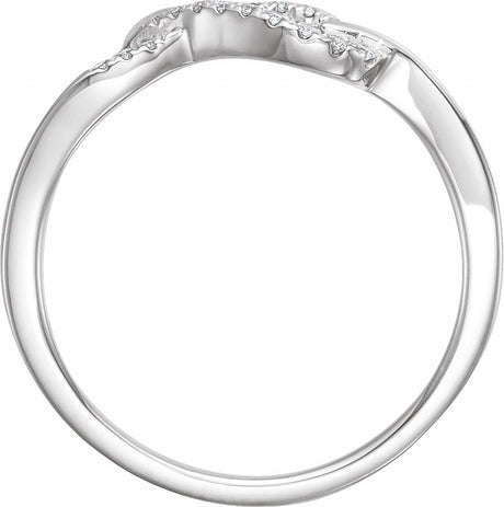 14K White Gold 1/10 CTW Natural Diamond Knot Ring