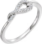 14K White Gold 1/10 CTW Natural Diamond Knot Ring