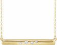 14K Yellow Gold 1/10 CTW Natural Diamond Bar 16-18" Necklace