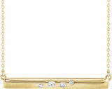 14K Yellow Gold 1/10 CTW Natural Diamond Bar 16-18" Necklace