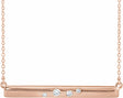14K Rose Gold 1/10 CTW Natural Diamond Bar 16-18" Necklace