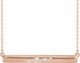 14K Rose Gold 1/10 CTW Natural Diamond Bar 16-18" Necklace