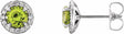 14K White 5 mm Natural Peridot & 1/8 CTW Natural Diamond Earrings