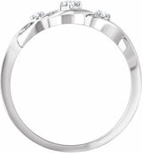 14K White Gold .08 CTW Natural Diamond Freeform Ring