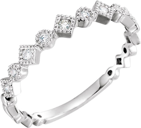 14K White 1/8 CTW Natural Diamond Anniversary Band