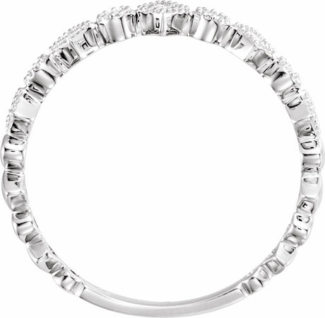 14K White 1/8 CTW Natural Diamond Anniversary Band